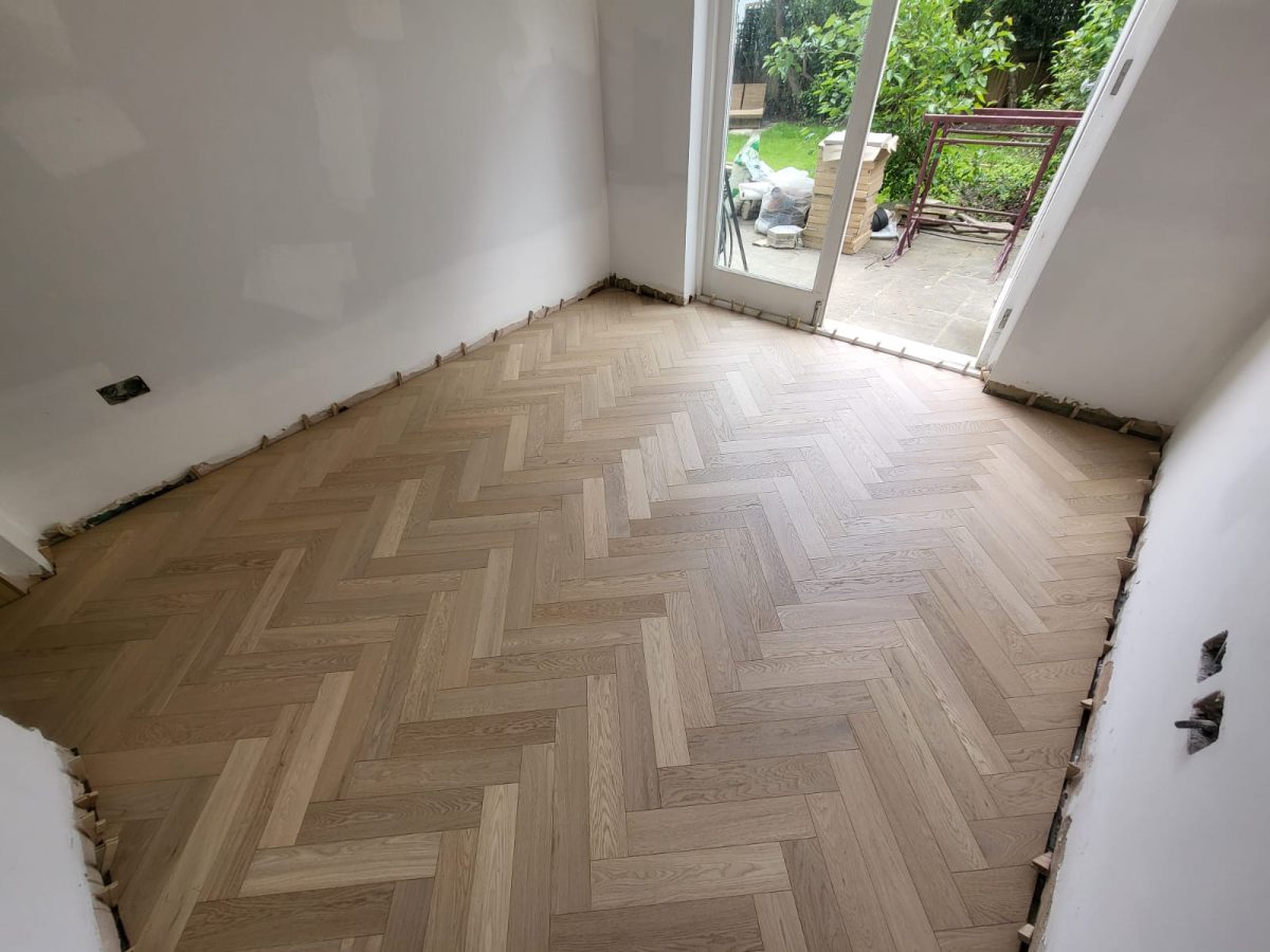 Herringbone flooring pattern